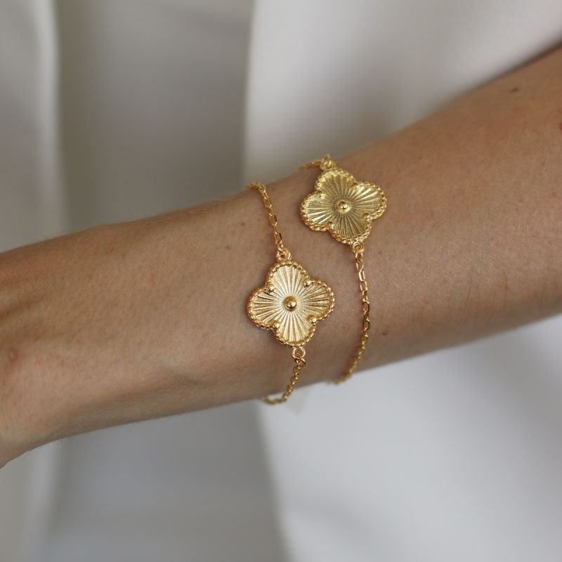 PULSEIRA TREVO G DOURADO FOLHEADO